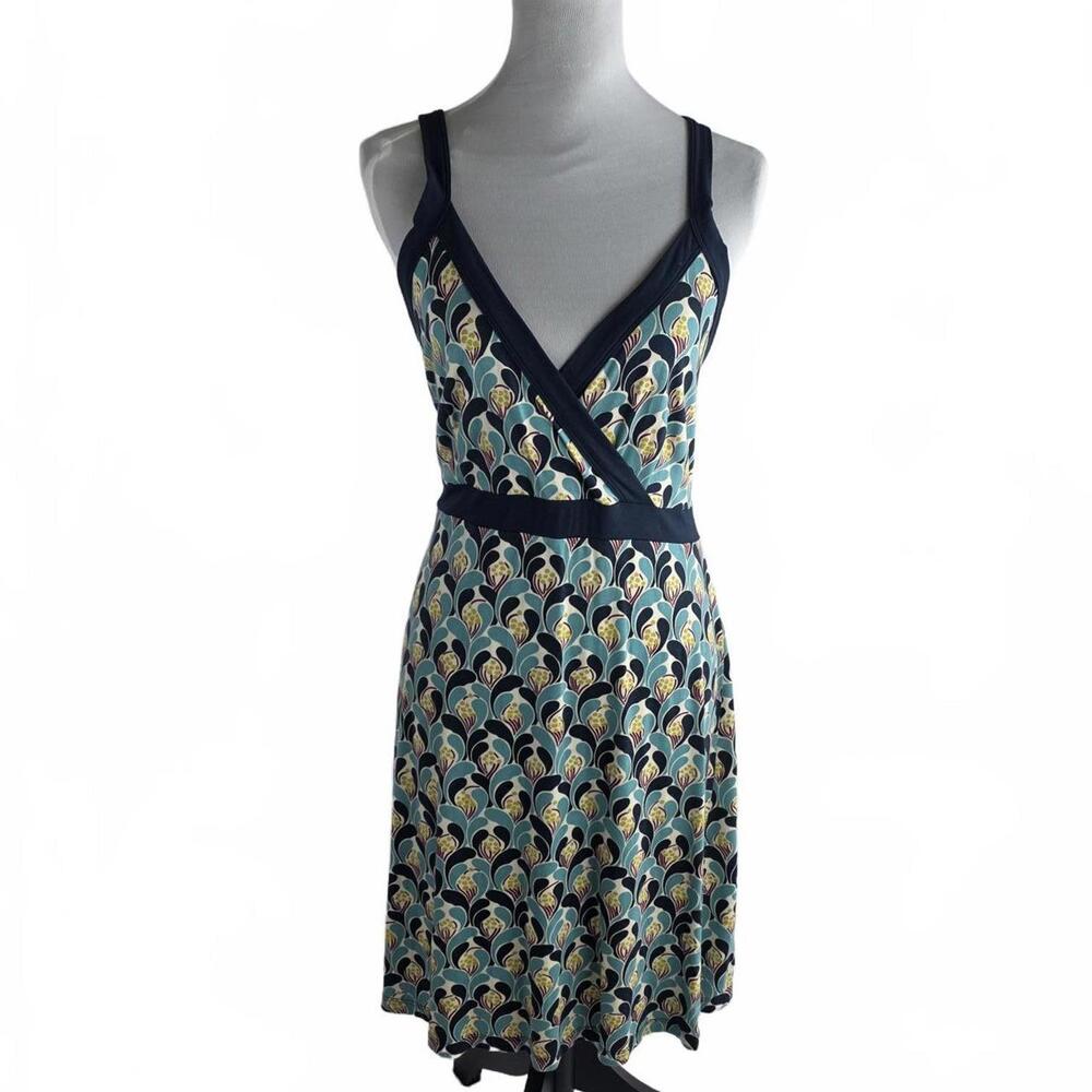 King Louie Sleeveless Wrap-Front Dress – Retro Fan Print